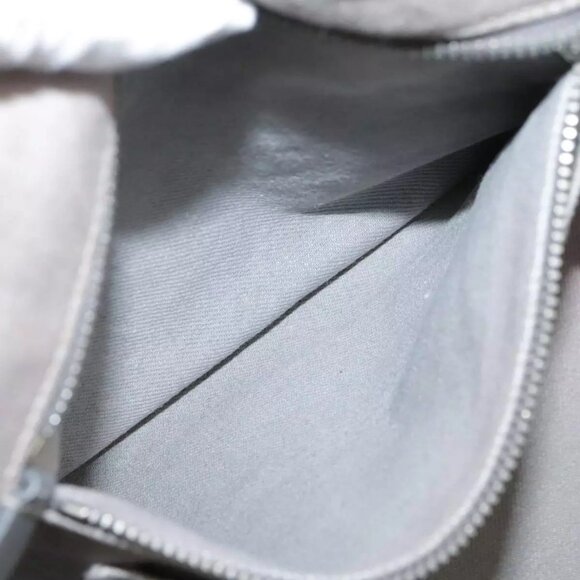 PRADA Canapa MM Hand Bag Denim Gray Silver - Picture 14 of 16